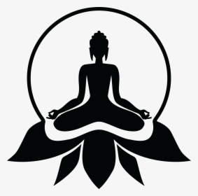 Yoga Symbol Buddhism Lotus Position - Buddha Black And White Drawing, HD Png Download, Free Download