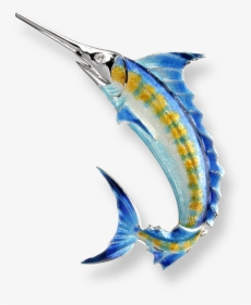 Nicole Barr Designs Sterling Silver Blue Marlin Brooch-blue - Atlantic Blue Marlin, HD Png Download, Free Download