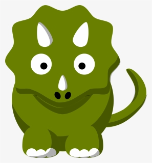Dino, Dinosaur, Triceratops, Green, Cartoon, Portrait - Dino Png, Transparent Png, Free Download