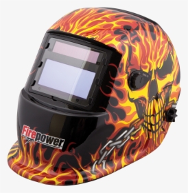 Firepower Skull & Fire Auto-darkening Welding Helmet - Firepower Welding Helmet, HD Png Download, Free Download