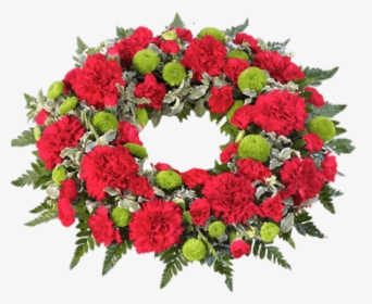 Red And Green Funeral Wreath - Transparent Funeral Flowers Png, Png Download, Free Download