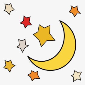 Sun Moon Stars Clipart At Getdrawings - Cartoon Moon And Stars, HD Png Download, Free Download