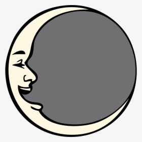 Moon Black And White Sun Moon Black And White Clipart - Man In The Moon Eclipse, HD Png Download, Free Download