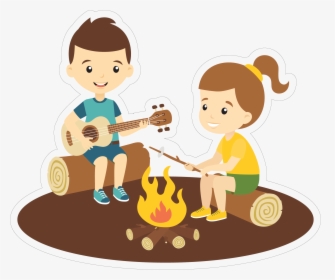 Camping Scene Print & Cut File - Camping Kids Cartoon Transparent, HD Png Download, Free Download