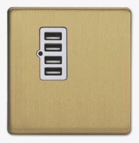 Brushed Brass Screwless Usb Charging Port - Sign, HD Png Download, Free Download