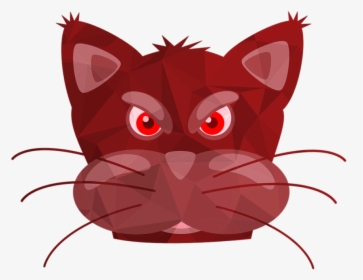 Free Png Download Cats,red Cat,pink Cat,cat Miror Poly,poly - Black Objects Cartoon, Transparent Png, Free Download