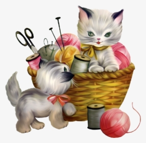 Cute Cartoon Clip Art Images All Cat - Cat Knitting Clip Art, HD Png Download, Free Download