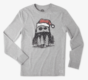 Men"s Holiday Beard Long Sleeve Crusher Tee - Long-sleeved T-shirt, HD Png Download, Free Download