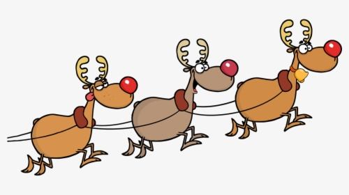 Santa And Reindeer Transparent, HD Png Download, Free Download