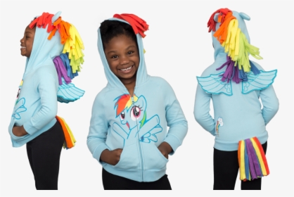 My Little Pony Rainbow Dash Face Kids Sky Blue Costume - Hoodie, HD Png Download, Free Download