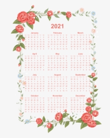 2021 Calendar Transparent Background - 2019 Calendar Printable Floral, HD Png Download, Free Download