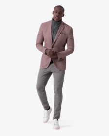 Red Tweed Suit Jacket With Pocket Square With Removable - Veste Avec Gilet, HD Png Download, Free Download