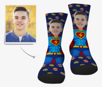 Custom Face Socks-superman - Sock, HD Png Download, Free Download
