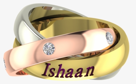Custom Made Trinity Rings With Names - Ishaan Name Ring, HD Png Download, Free Download