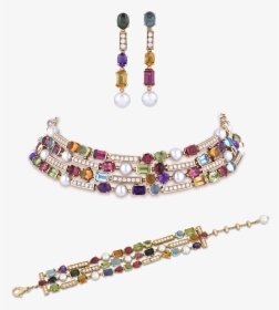 Bulgari “allegra” Multi-gemstone Jewelry Suite - Bulgari Allegra Necklace, HD Png Download, Free Download
