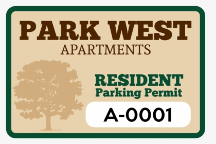 Apartment Rectangle Parking Permit Sticker - Apartment Entry Car Sticker, HD Png Download, Free Download