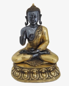Brass Black Meditating Buddha With Golden Finish Statue, - Gautama Buddha, HD Png Download, Free Download