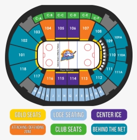 Amway Center Seating Map For Orlando Solar Bears 2018-19 - Solar Bears Seating Map, HD Png Download, Free Download