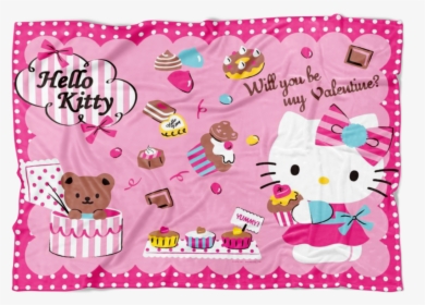 Hello Kitty Valentine Fleece Blanket Lightweight Supremely - Hello Kitty, HD Png Download, Free Download