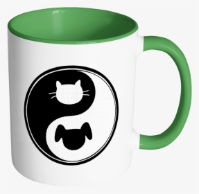 Yin Yang Color Accent Coffee Mug Choice Of Accent Color - Yin Yang Perro Gato, HD Png Download, Free Download