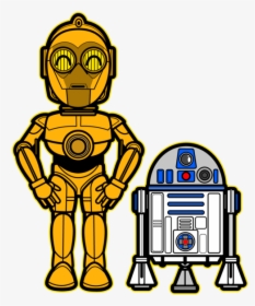 Kawaii C3 Po And R2 D2 A Long Time Ago In A Galaxy - R2d2 And C3po Cartoon, HD Png Download, Free Download