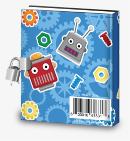 Robot Kids Diary With Lock - Cartoon, HD Png Download, Free Download