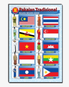 Poster Negara Negara Asean Pakaian Traditional - Clothing, HD Png Download, Free Download