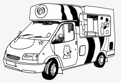 Collection Of Free Van Drawing Convey Download On Ui - Draw A Ice Cream Van, HD Png Download, Free Download