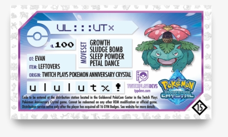 Twitch Plays Pokemon Anniversary Crystalrom, HD Png Download, Free Download