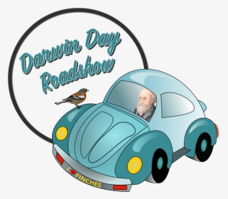 Charles Darwin In A Car With A Finch On The Hood - Mobil Vw Kartun, HD Png Download, Free Download