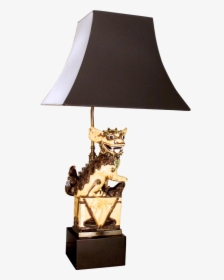 Chinese Yellow Glazed Ceramic Foo Dog Lamp - Lampshade, HD Png Download, Free Download