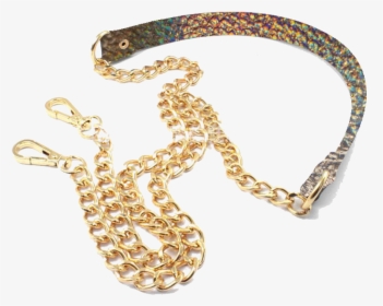 Leather And Gold Chain Strap, HD Png Download, Free Download