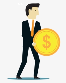 Business Man Holding Little Money - Illustration, HD Png Download, Free Download