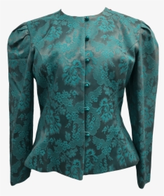 80"s Green Victorian Style Brocade Jacket - Blouse, HD Png Download, Free Download