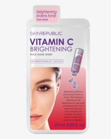 Vitamin C Brightening Face Mask Sheet - Skin Republic Brightening Vitamin C Face Mask, HD Png Download, Free Download