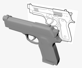 Outline Of A Pistol, HD Png Download, Free Download