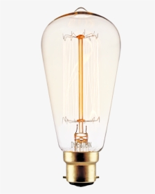 Squirrel Cage Edison Bayonet Filament Bulb 40w , Png - Incandescent Light Bulb, Transparent Png, Free Download