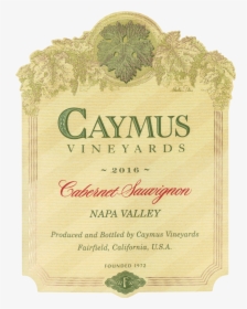 Caymus Wine Label, HD Png Download, Free Download