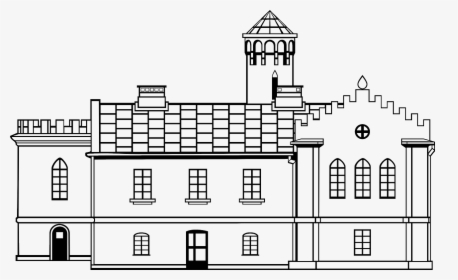 Mansion Black And White Clipart, HD Png Download, Free Download