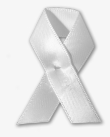 White Ribbon With Pin, HD Png Download, Free Download