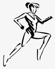Athlete Drawing Sprinter - Girl Sprinter Drawing, HD Png Download, Free Download