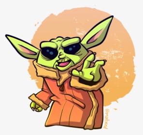 Star Wars Cute Baby Yoda Png Clipart - Cartoon, Transparent Png, Free Download