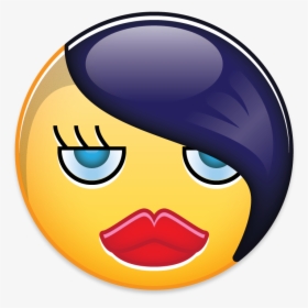 Emojicontact Coolhair - Smiley Emoji With Hair Png, Transparent Png, Free Download