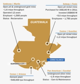Cerro Blanco Gold Project - Map Of Guatemala, HD Png Download, Free Download