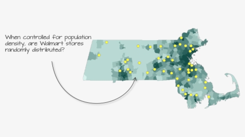 Walmart Store Distribution Shown On Top Of A Population - Plan, HD Png Download, Free Download