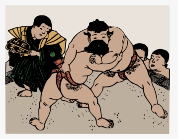 Vintage Sumo Wrestlers - Old Sumo, HD Png Download, Free Download