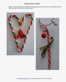 Transparent Candy Cane Heart Clipart - Christmas Candy Cane Craft, HD Png Download, Free Download