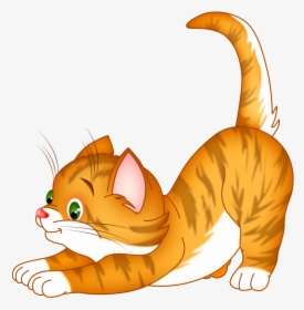 Cat Stretch Clip Art - Кот Пнг Клипарт, HD Png Download, Free Download