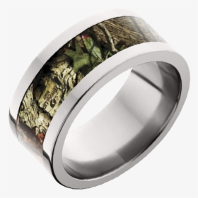10mm Titanium Flat Band With Mossy Oak® Break-up Infinity - Titanium Ring, HD Png Download, Free Download