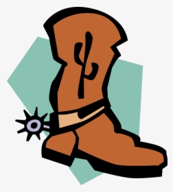 Vector Illustration Of Old West Western Style Leather - Cowboy Boot Clipart, HD Png Download, Free Download